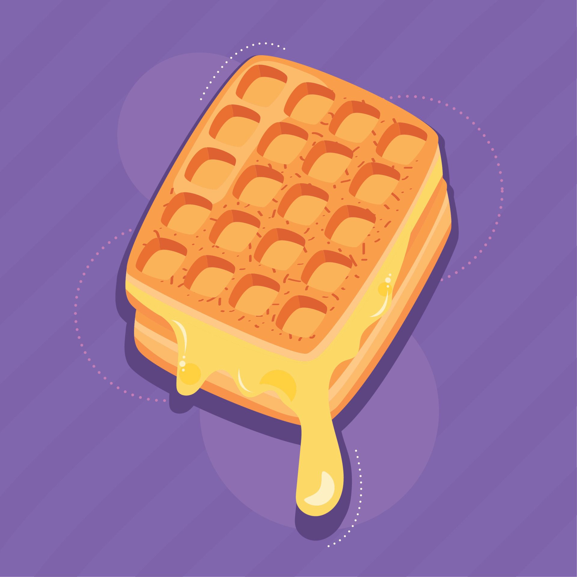 square waffle with butter 11453970 Vector Art at Vecteezy