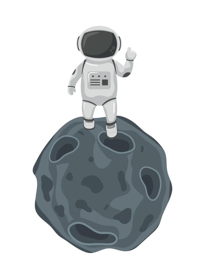 astronaut walking in meteorite vector
