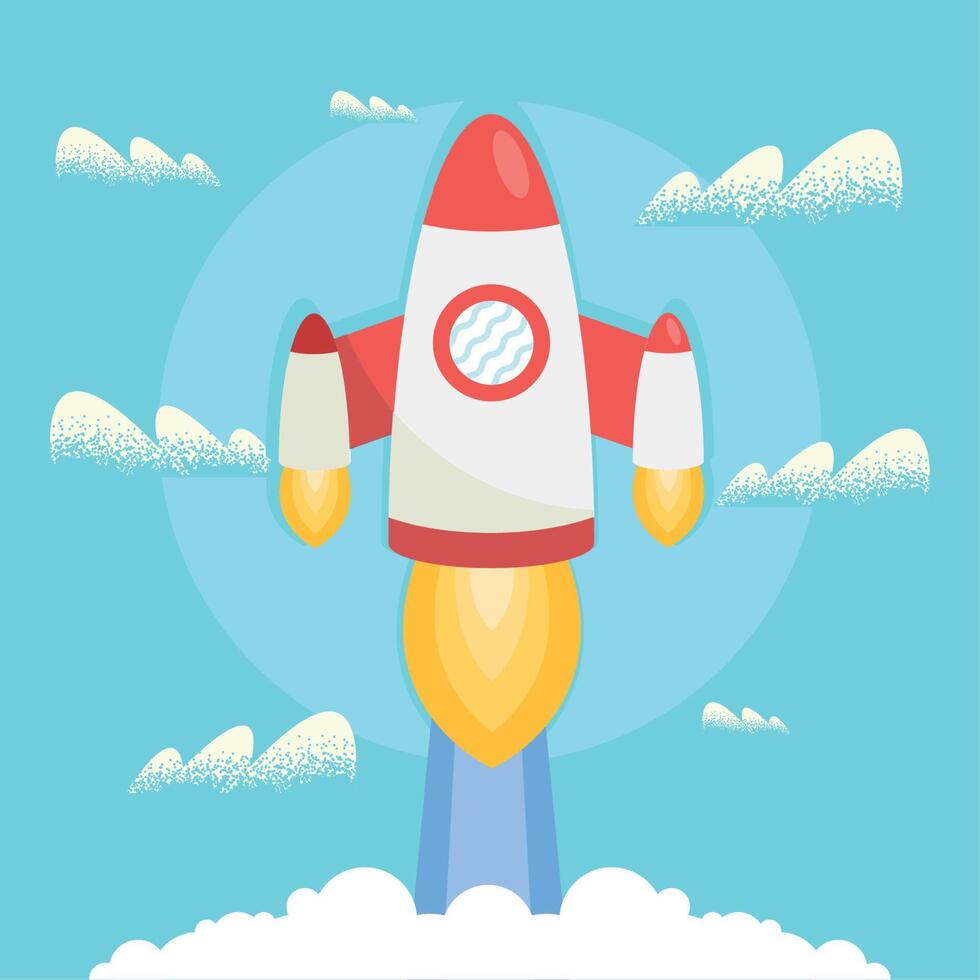 rocket launcher in the sky vector