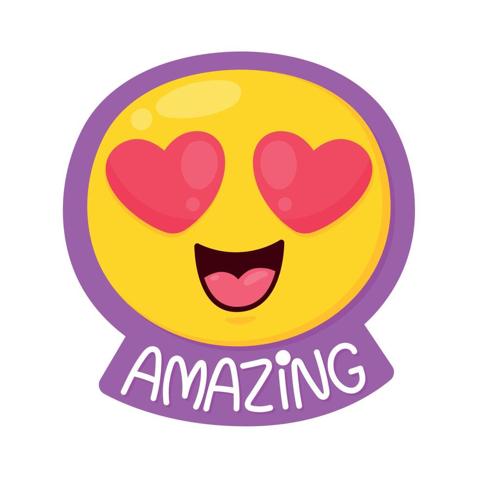 amazing emoticon character vector