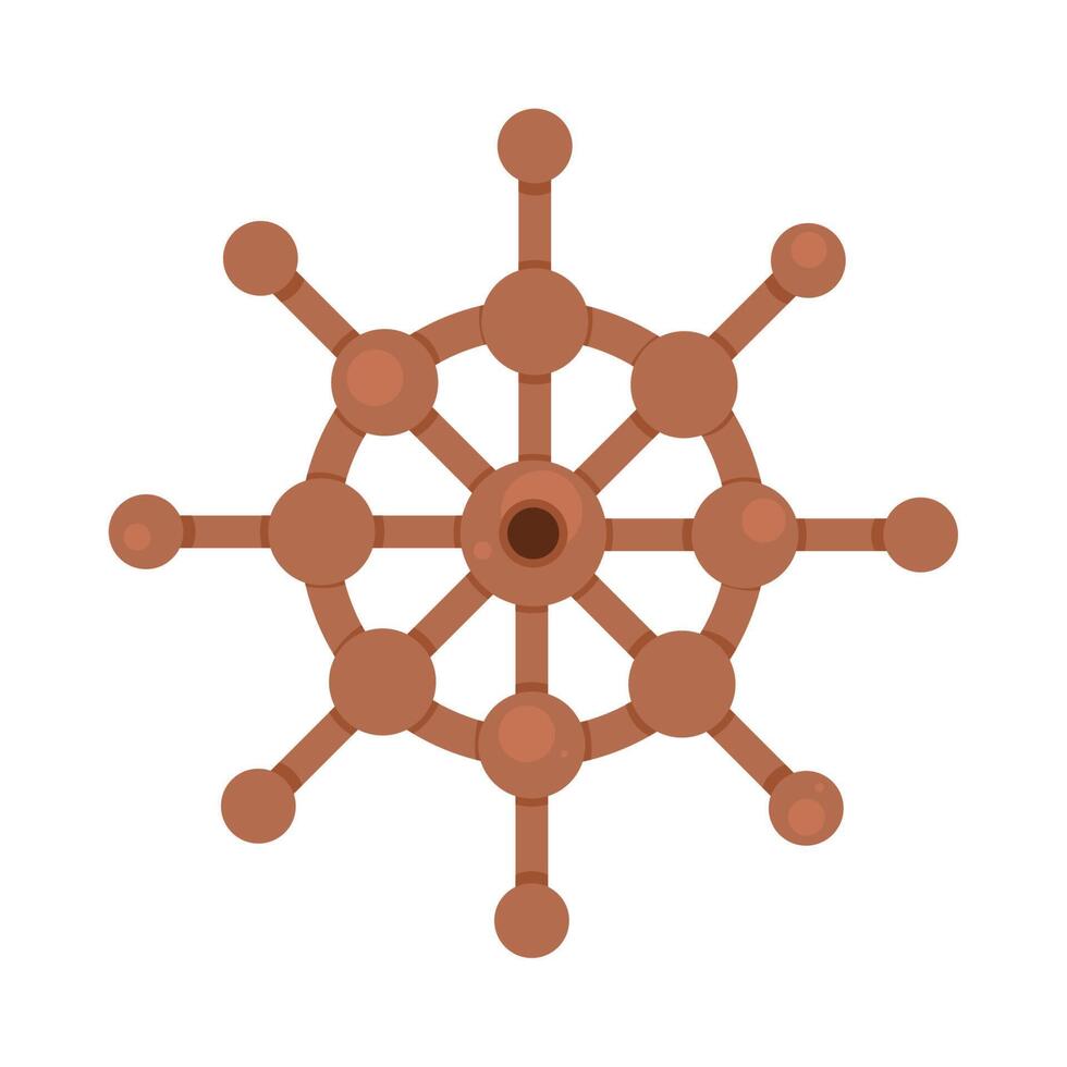 rudder ship wooden wheel vector