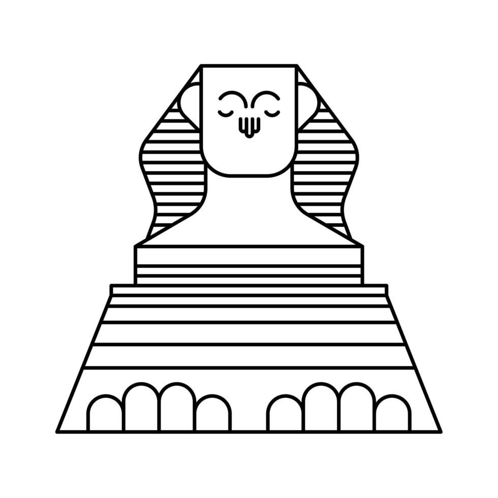 great sphinx of giza famous landmark vector