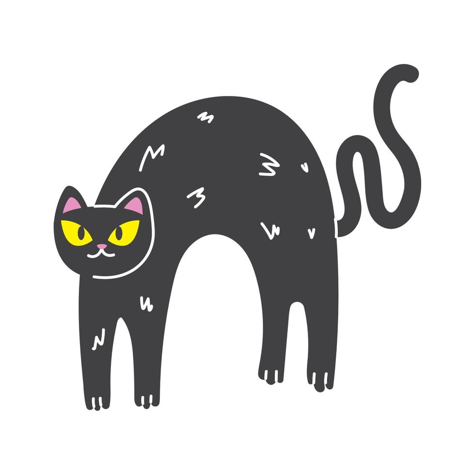bruja de halloween gato negro vector