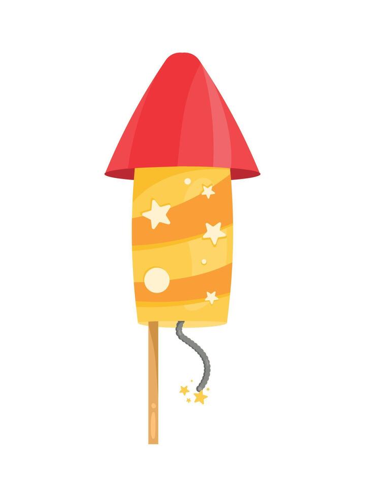 yellow rocket firework vector