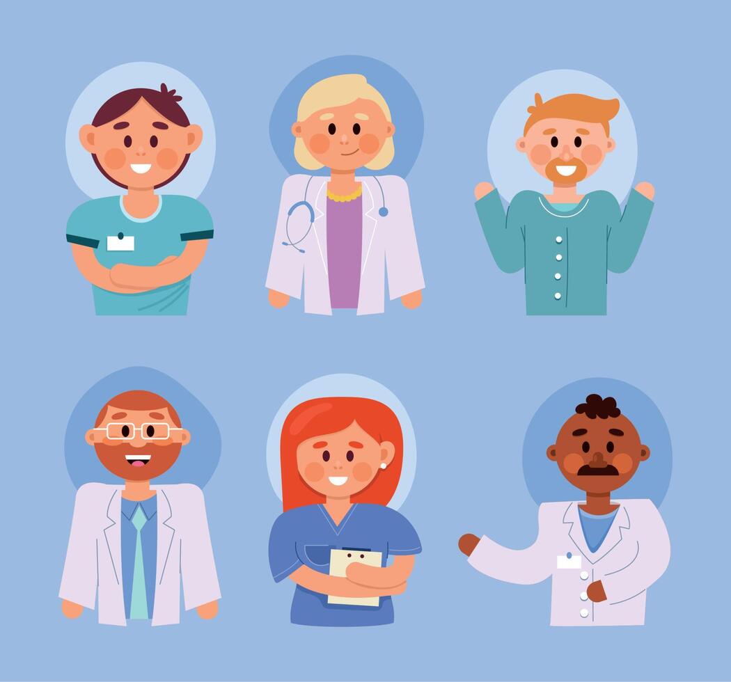 group of doctors vector