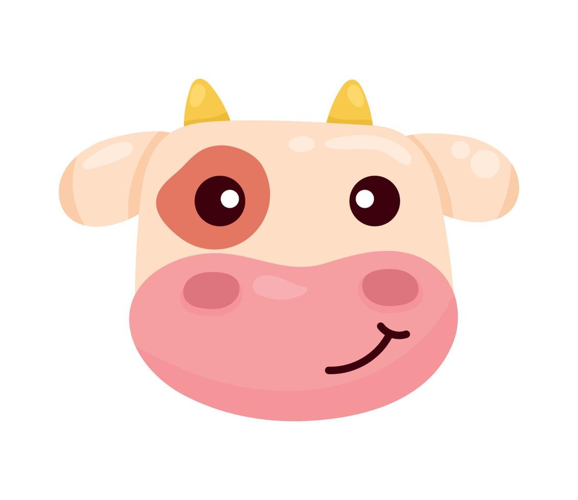 cow farm animal head vector