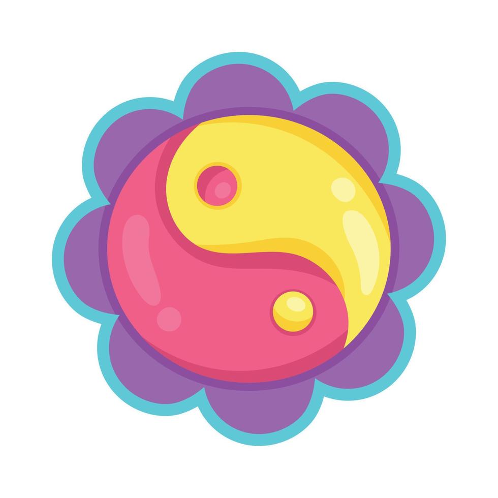 flor yin yang vector