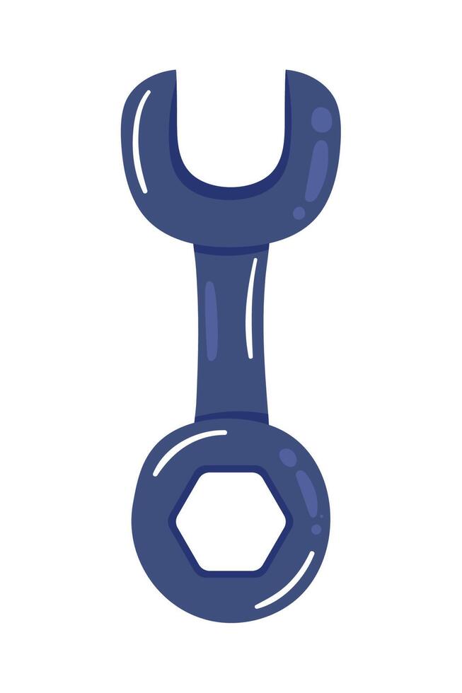 blue wrench key tool vector