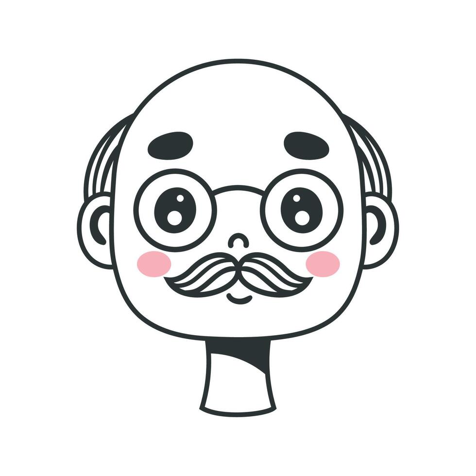 old man head character vector