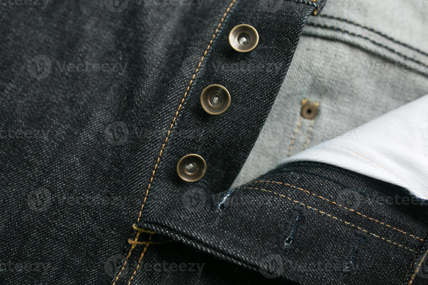 Selvedge denim jeans closeups photo