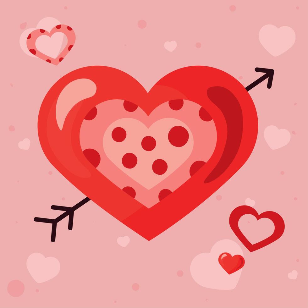 valentines heart with arrow vector