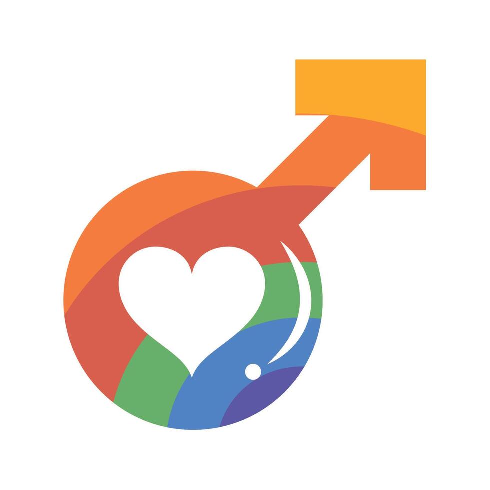lgtbi flag in male gender symbol vector
