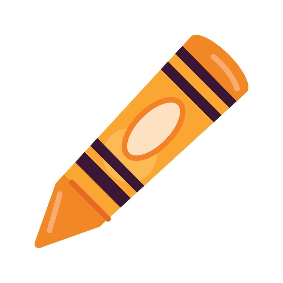 orange crayon school supply vector