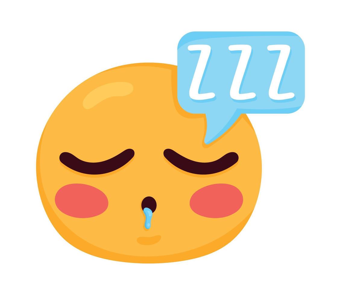 personaje de cara de emoji dormido vector