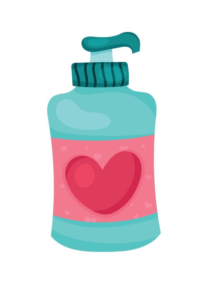 botella de jabón con corazón vector