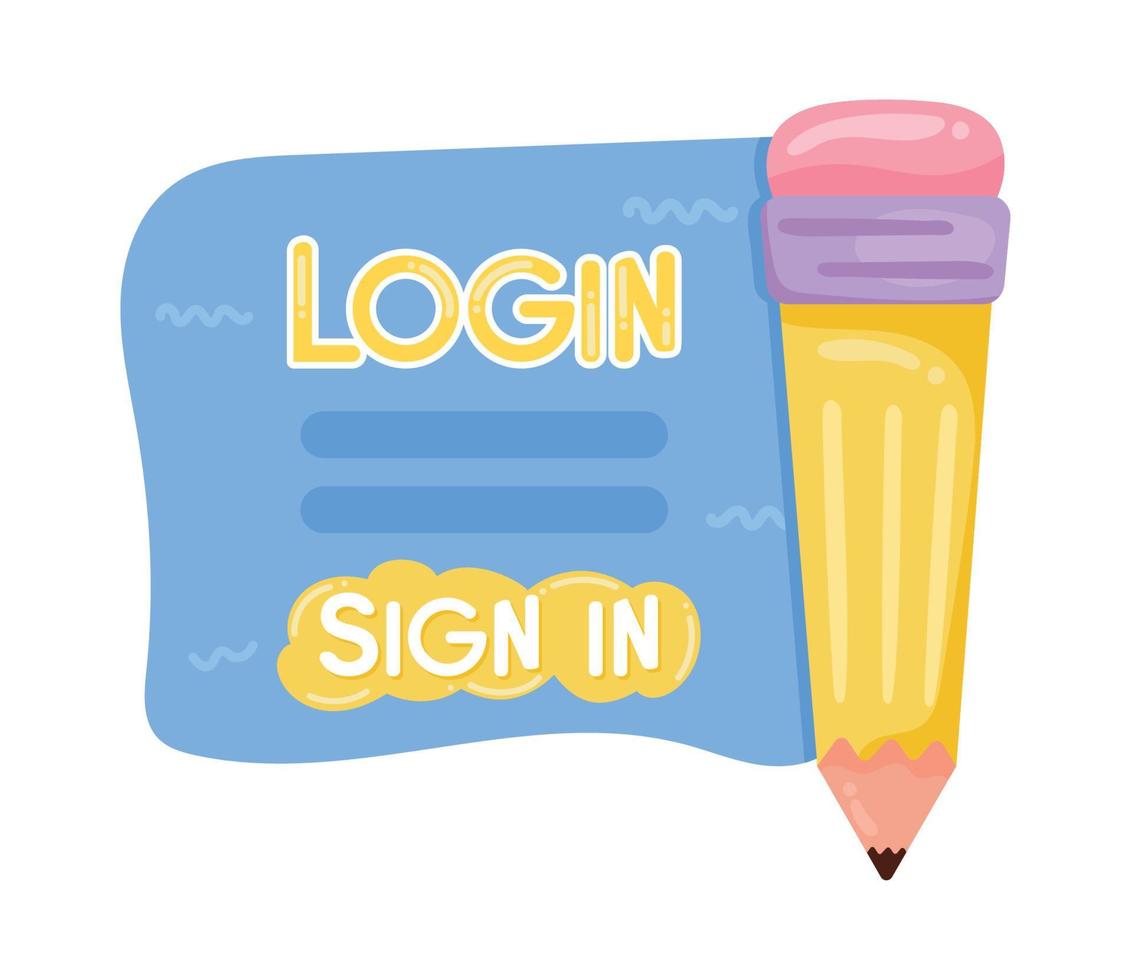 login template with pencil vector