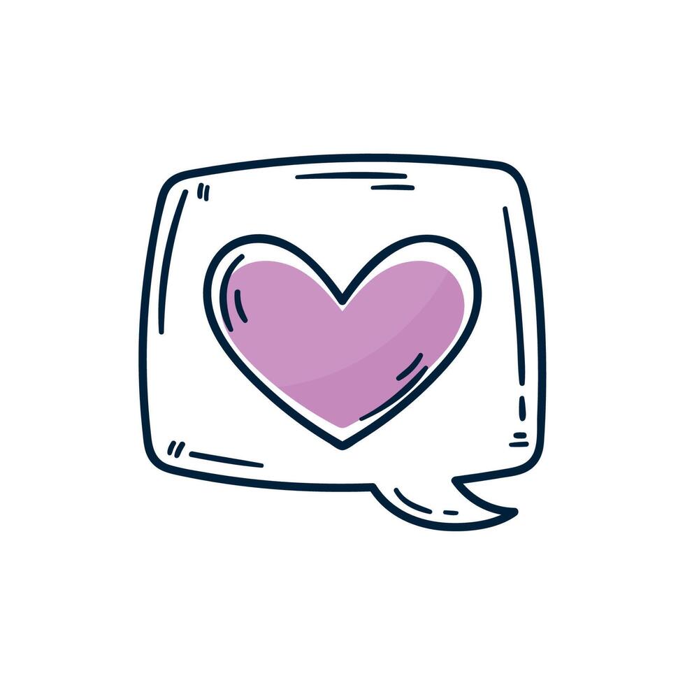 heart in speech bubble vector