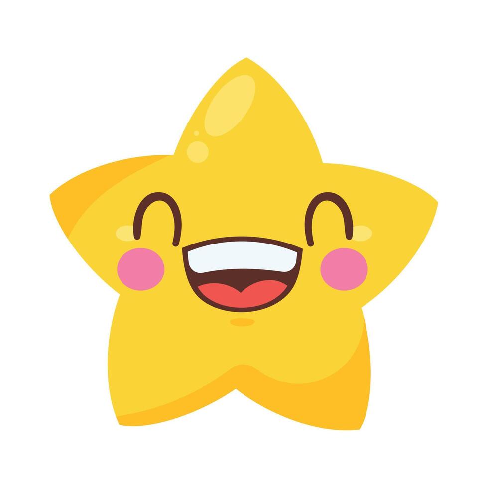 Emoticon de estrella feliz vector