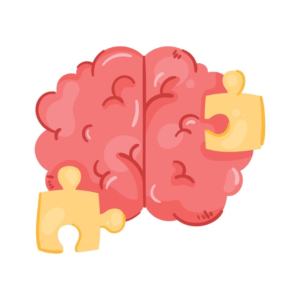 brain human with puzzle vector