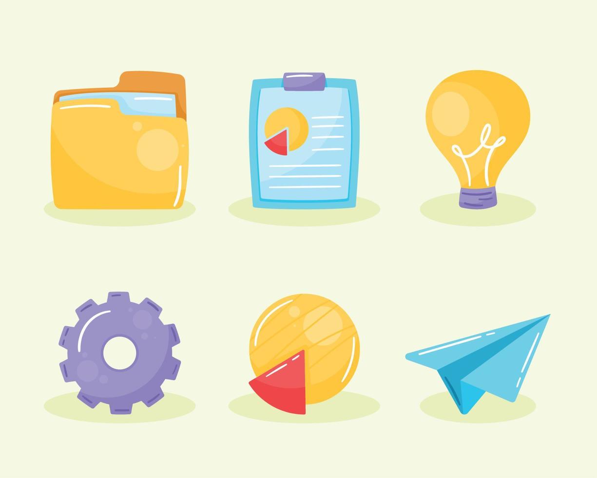 six start up icons vector