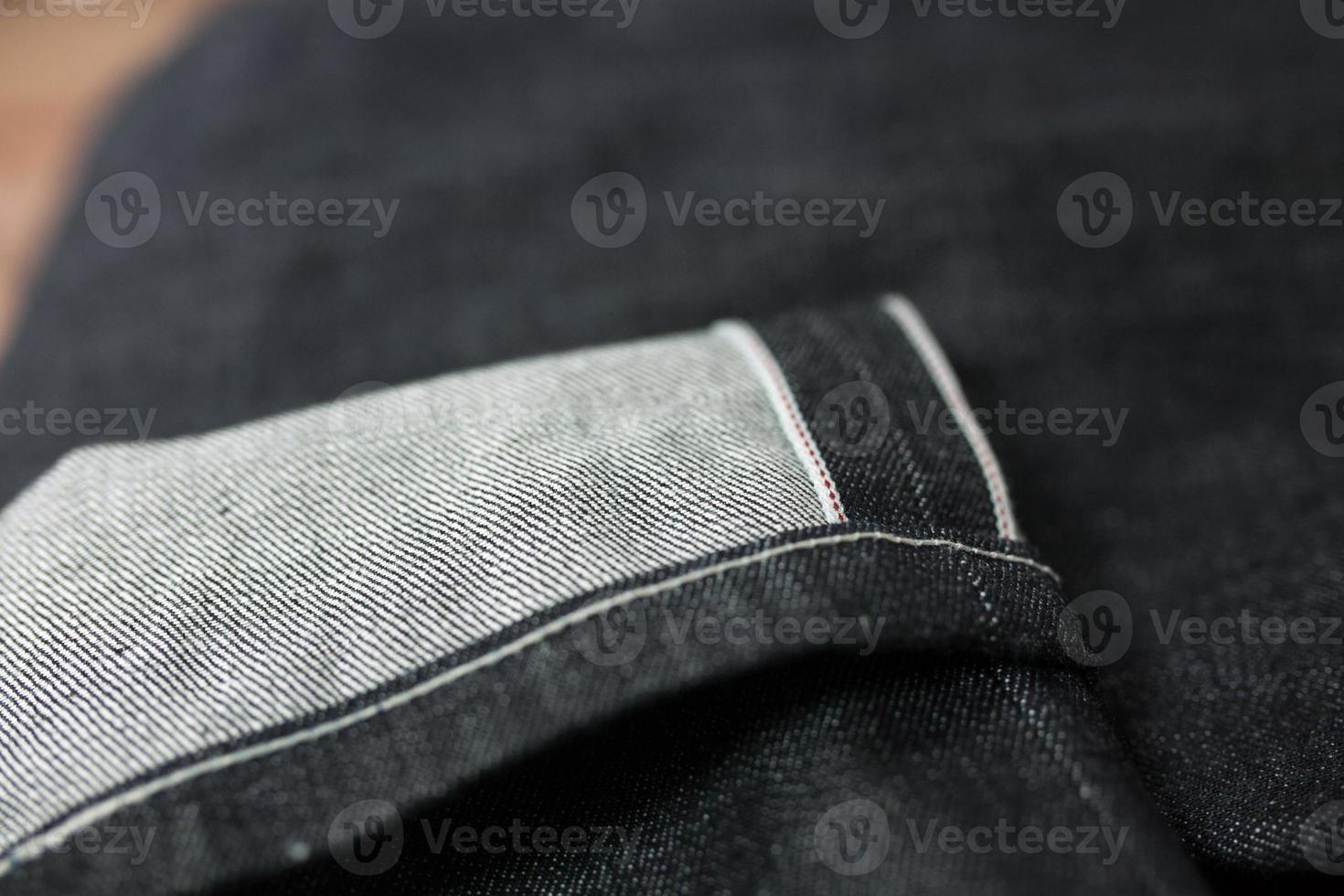 Selvedge denim jeans closeups photo