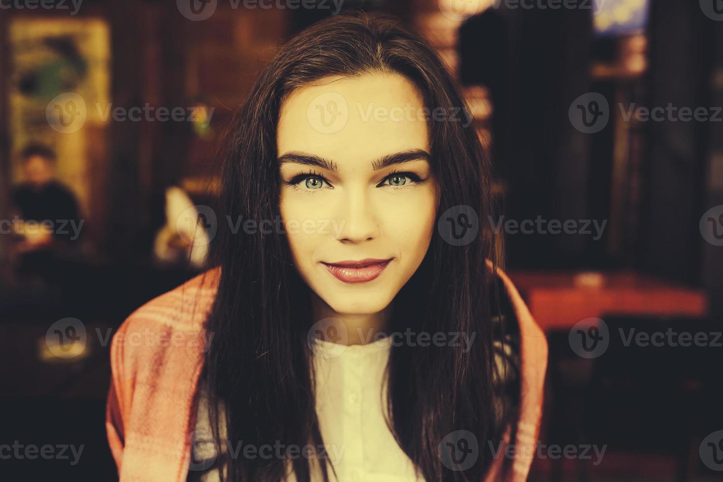 Close-up portrait of young woman photo