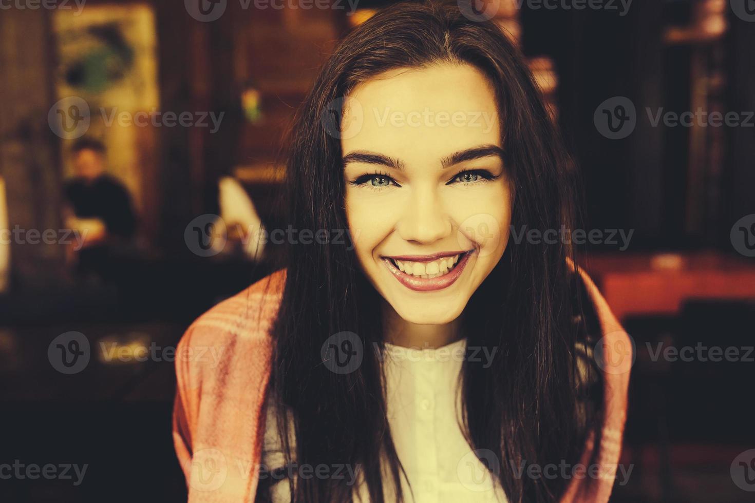 Close-up portrait of young woman photo