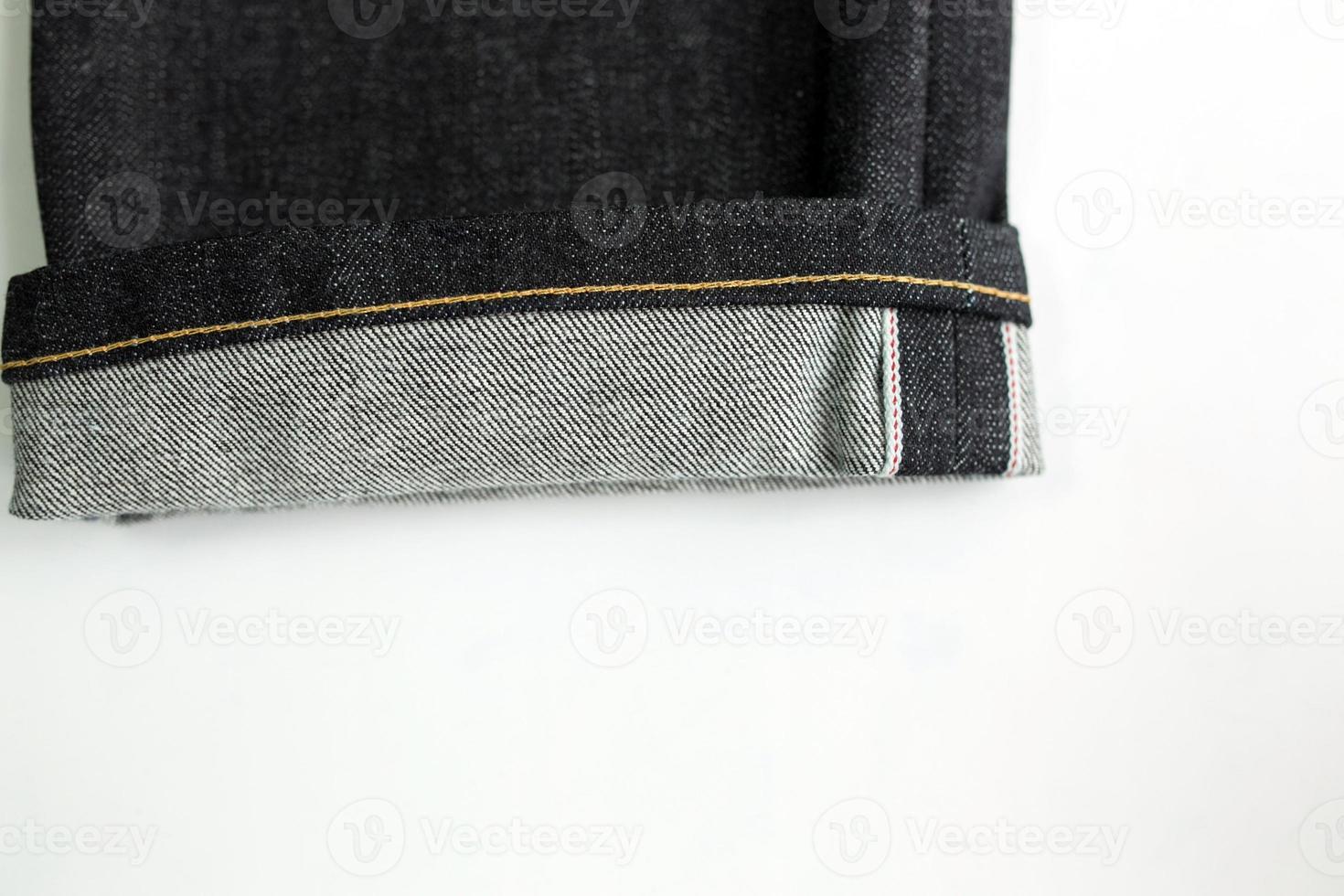 Selvedge denim jeans closeups photo