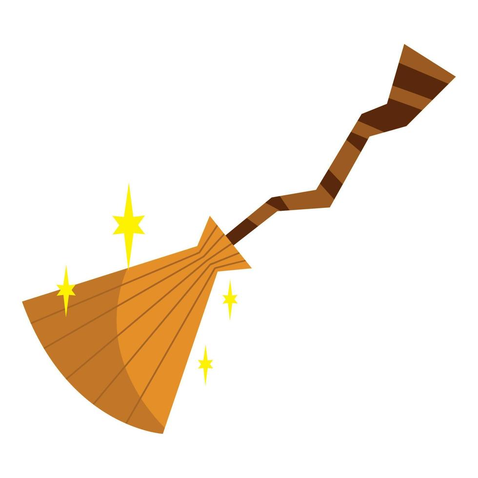 halloween witch magic broom vector