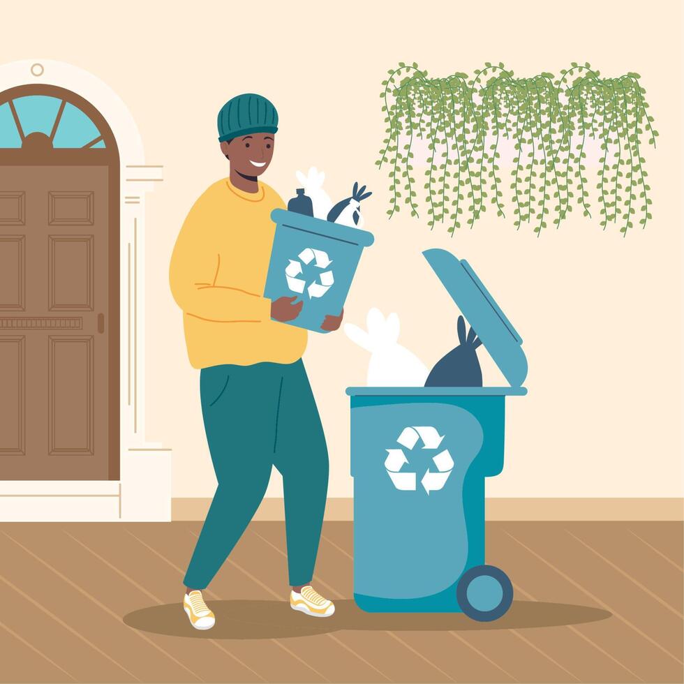 man recycling waste vector
