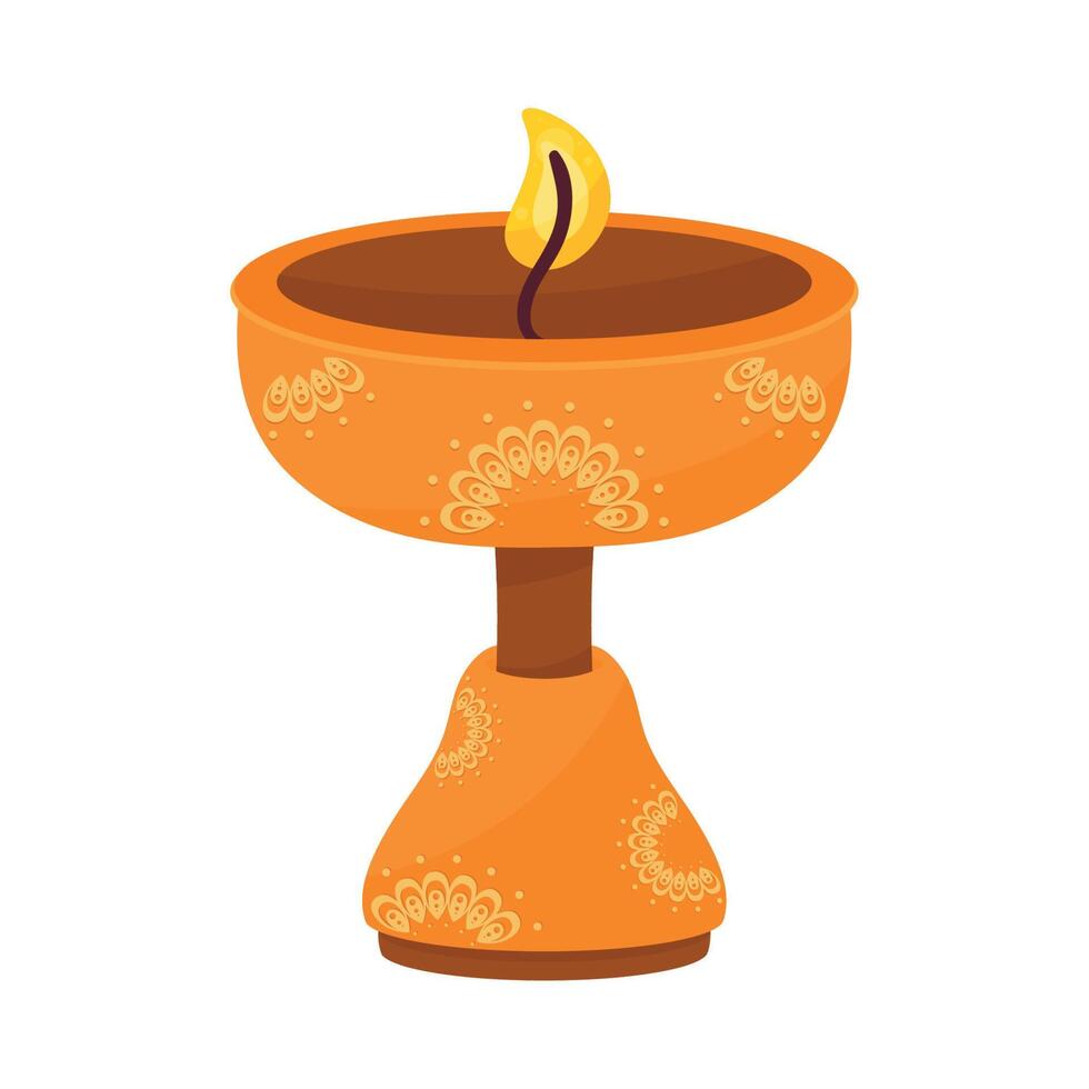 copa de vela de ceremonia de diwali vector