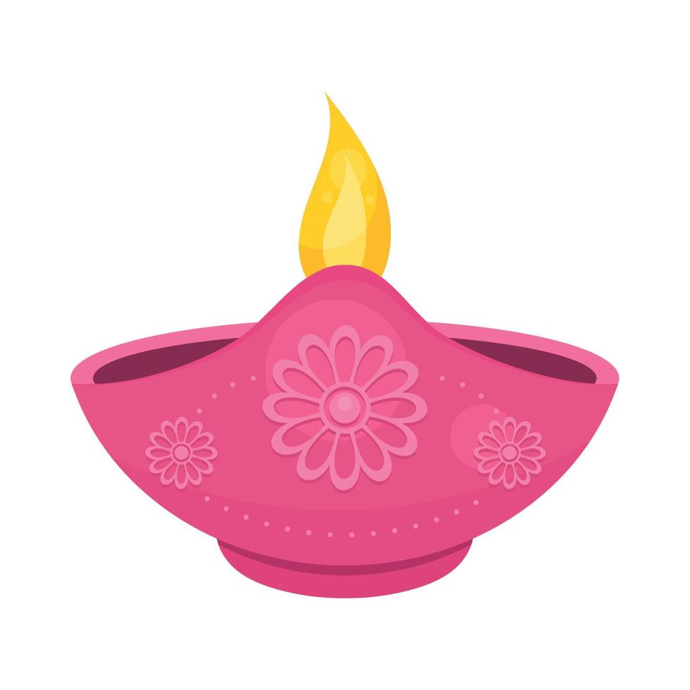 fucshia diwali ceremony candle vector