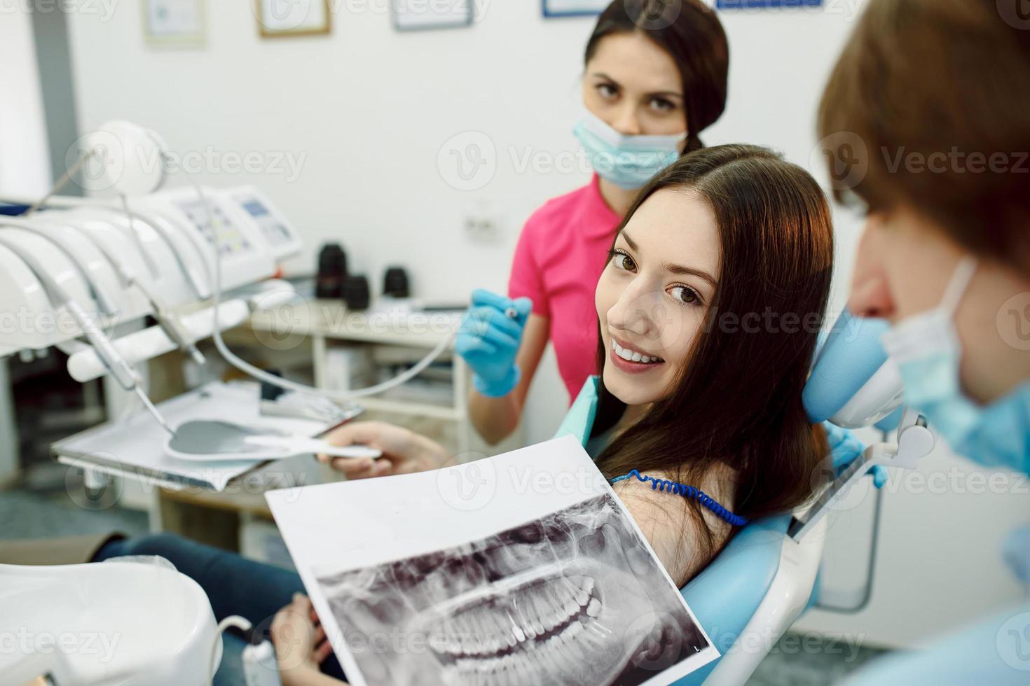 The girl on reception at the dentist photo