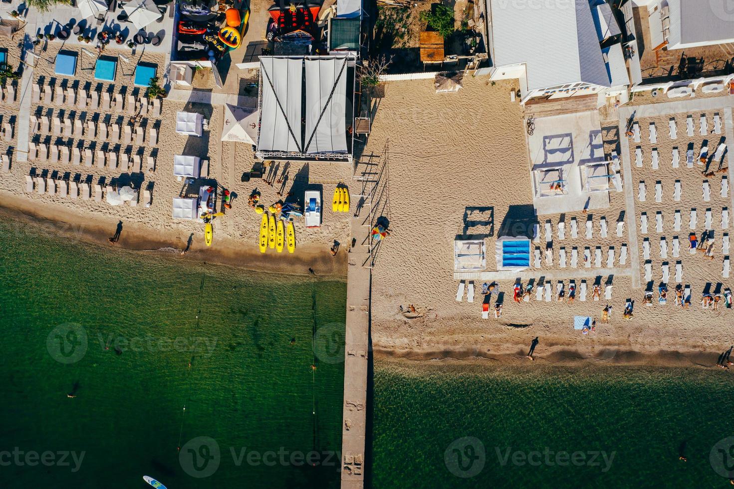 Aerial View of Crowd of People on the Beach photo