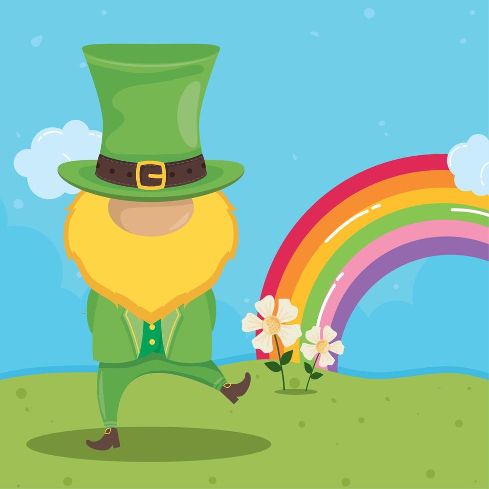 st patricks elf in landscape vector