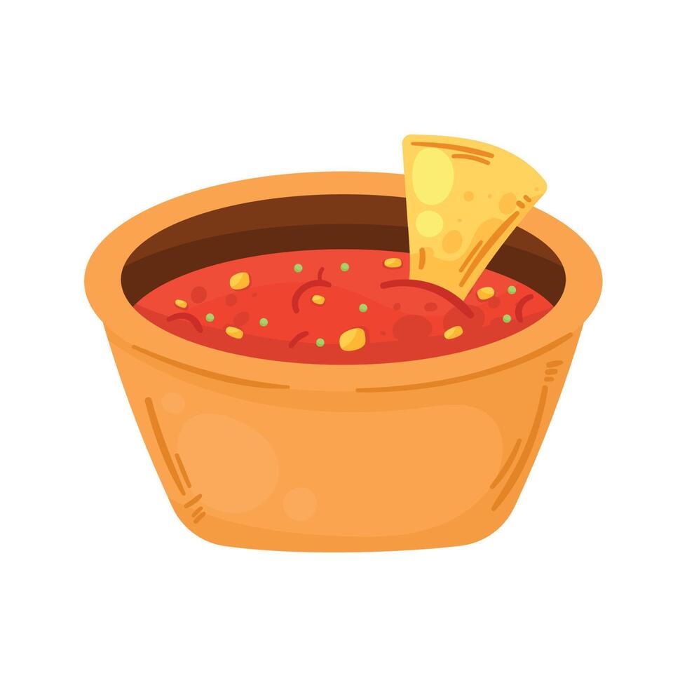 nachos with sauce vector