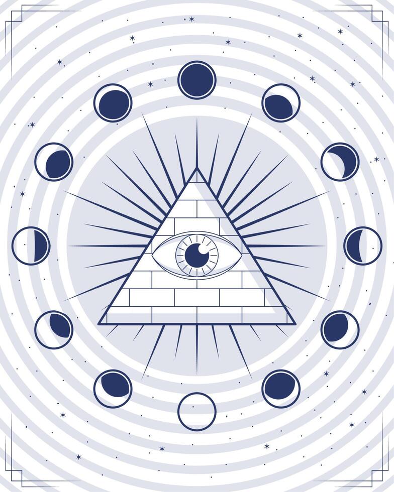 moon phases and triangle vector
