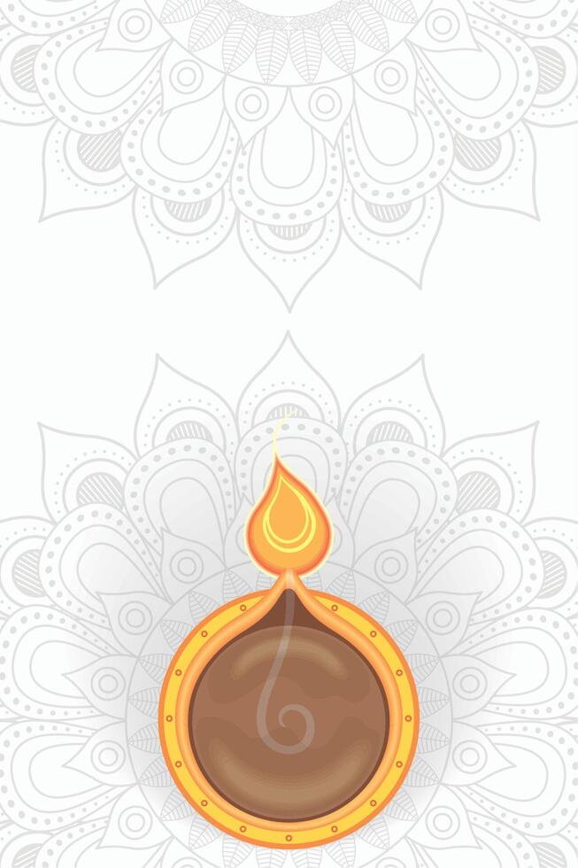 diwali mandalas and candle vector