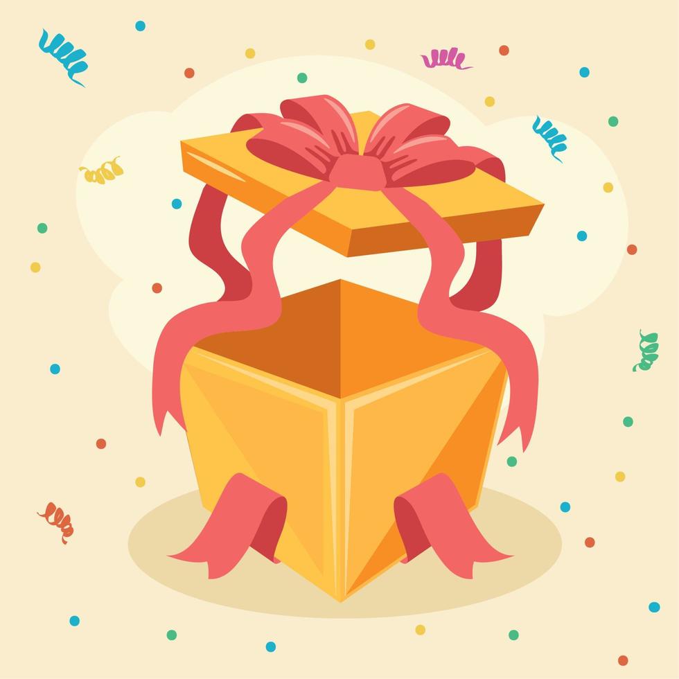 birthday open gift vector