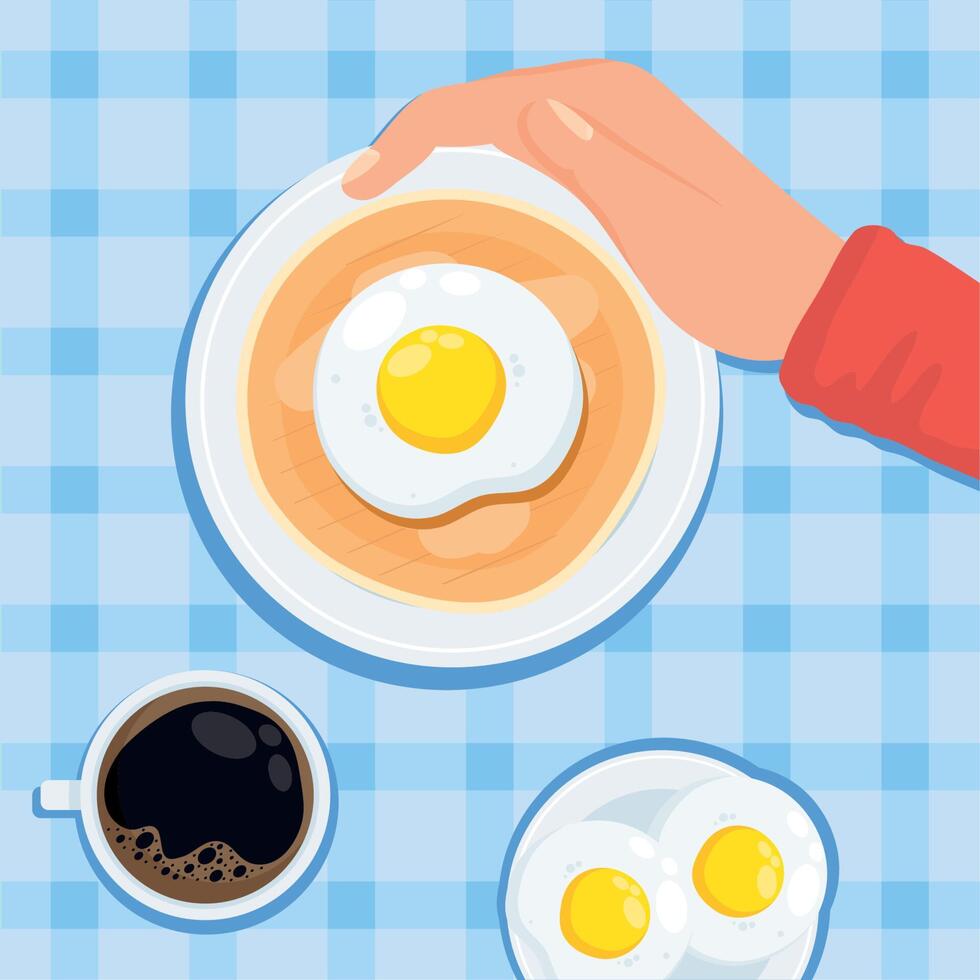 breakfast morning airview vector