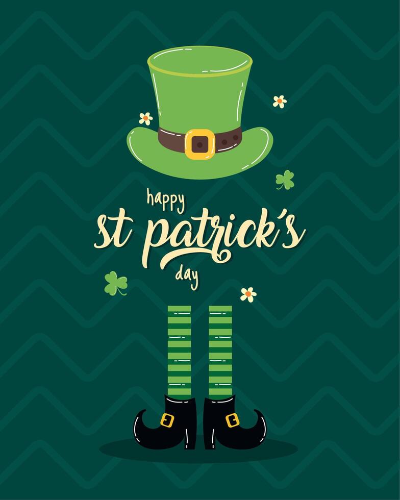 saint patricks lettering card vector