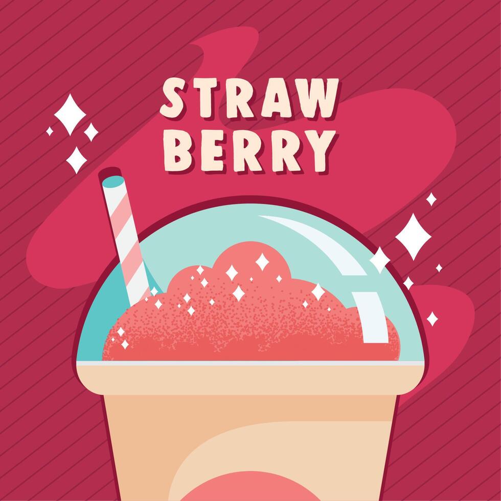 strawberry flavor bubble milk vector