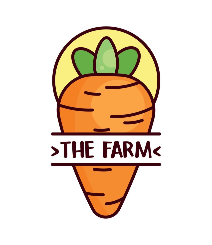 farm stamp with carrot vector