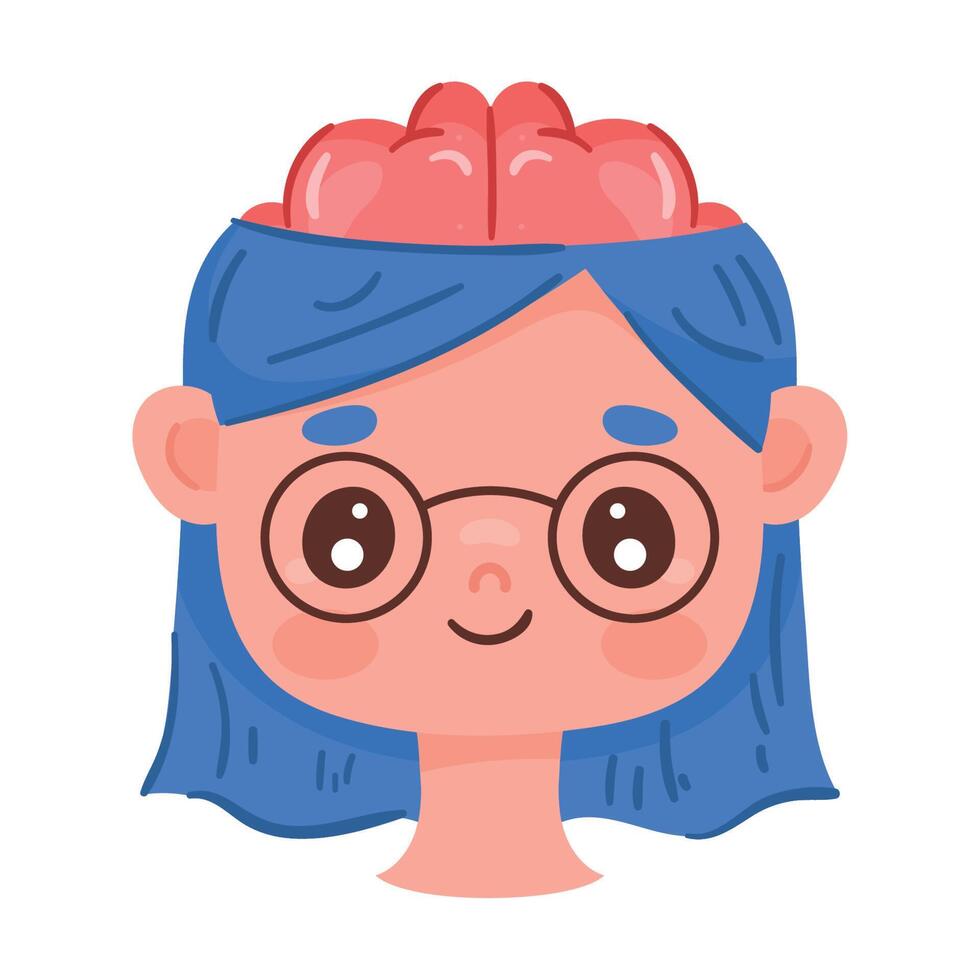 mujer con órgano cerebral vector