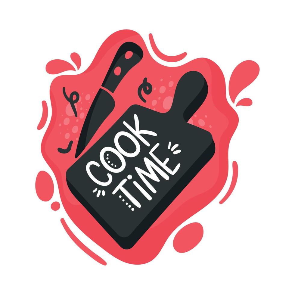 cook time lettering vector