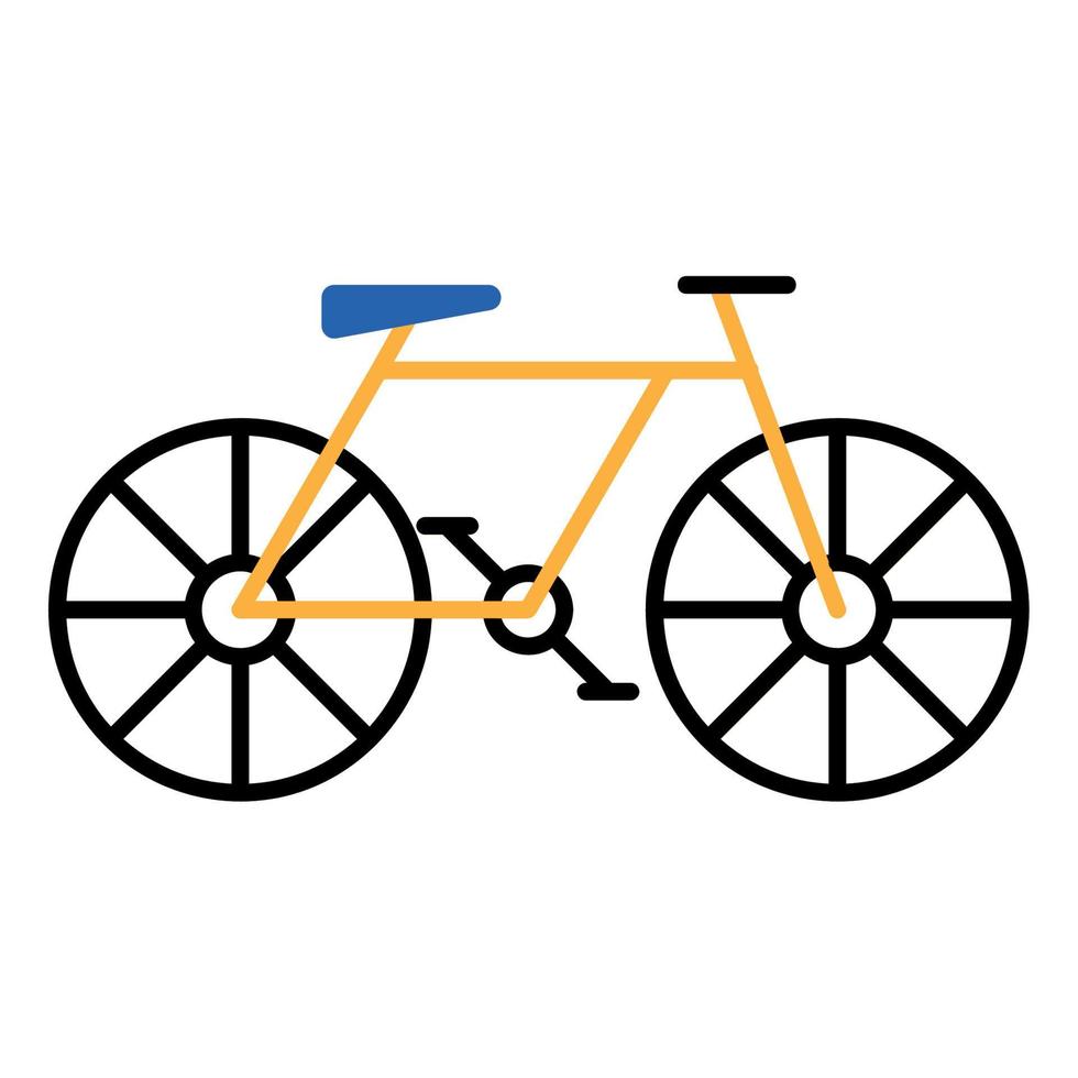 bicicleta amarilla significa transporte vector