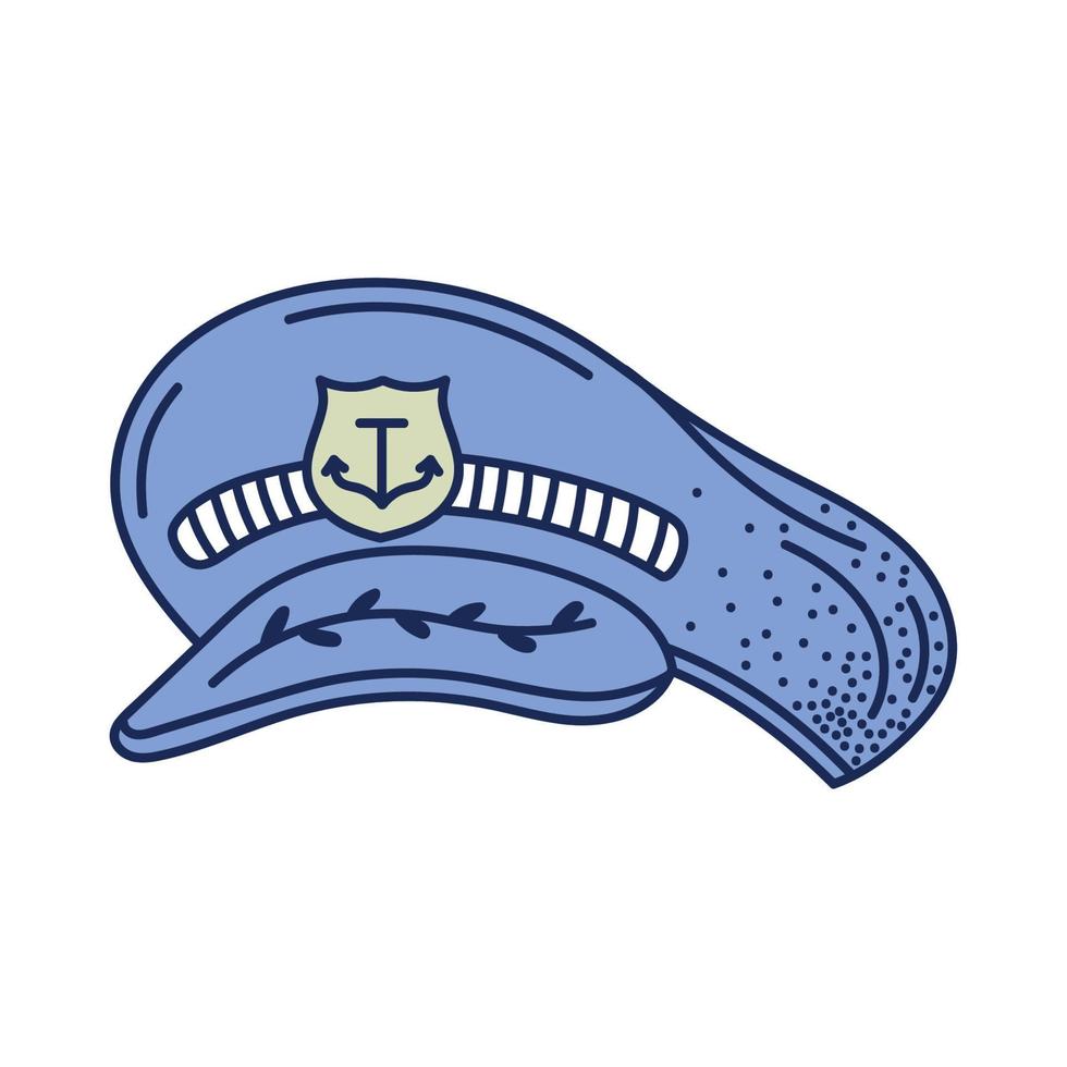 captain sailor hat nautical retro vector