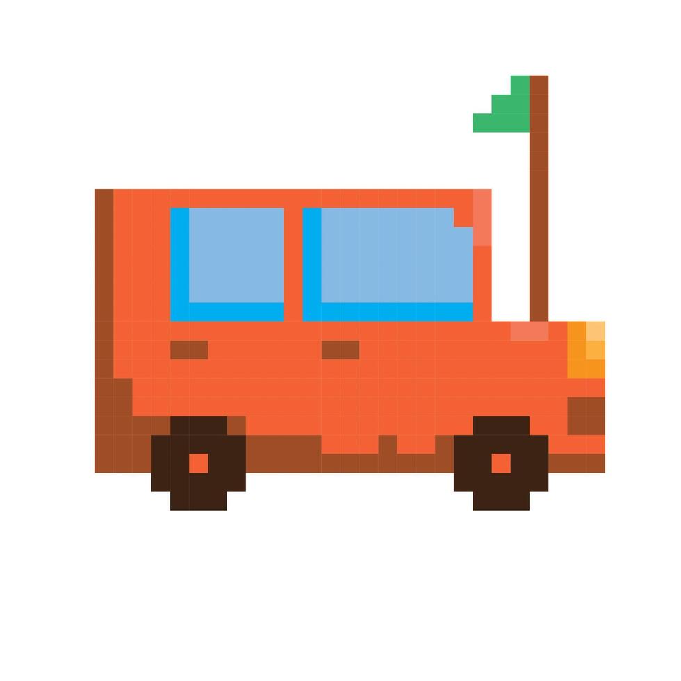 car pixel art style vector