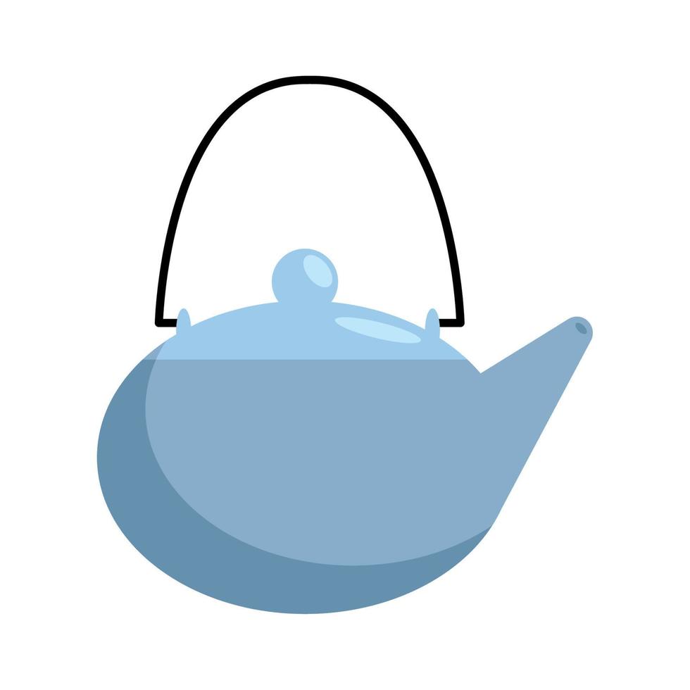 ceramic teapot kitchen utensil vector