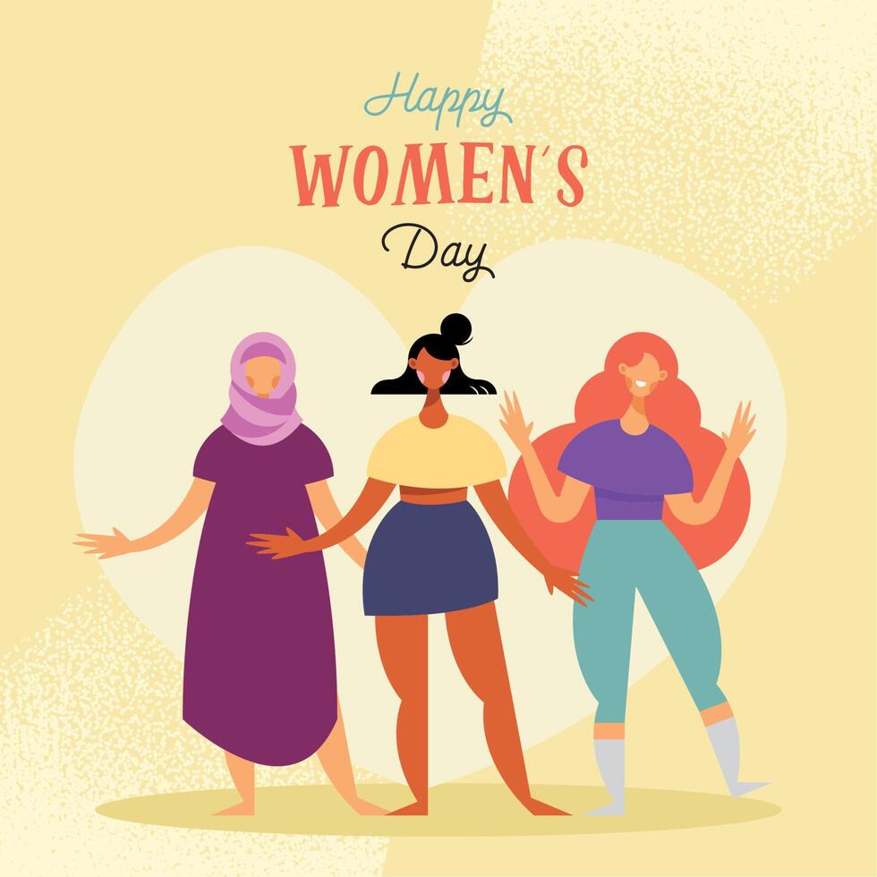 card for happy womens day vector